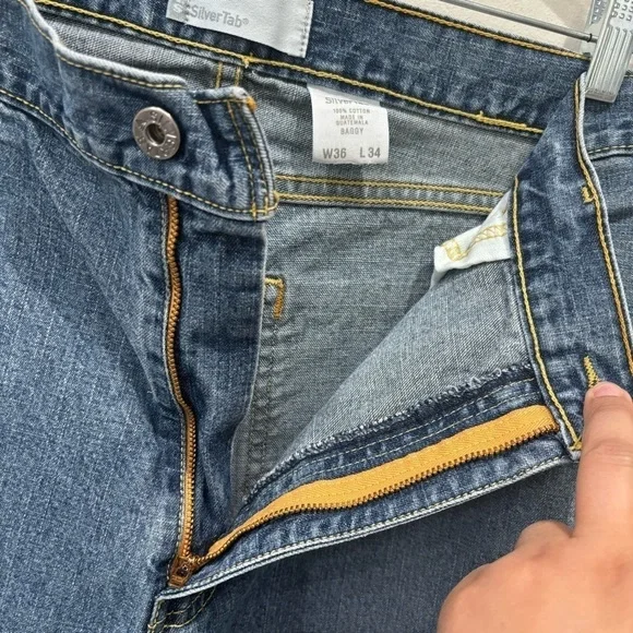 Vintage Levi’s Silvertab Baggy Cotton Jeans Men’s Size W36xL34 - Picture 3 of 11
